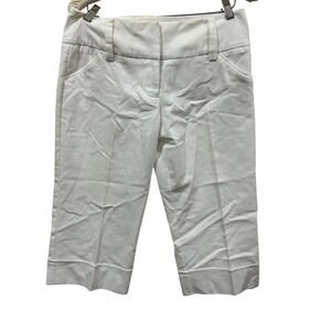 BCX White Capri Pants Womens Size 7 Stretch Cropped Trousers 0015Y8U